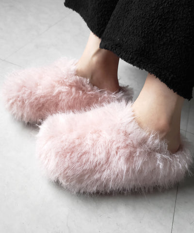 クリンクルフェイクファールームシューズ ／ crinkle fake fur room shoes