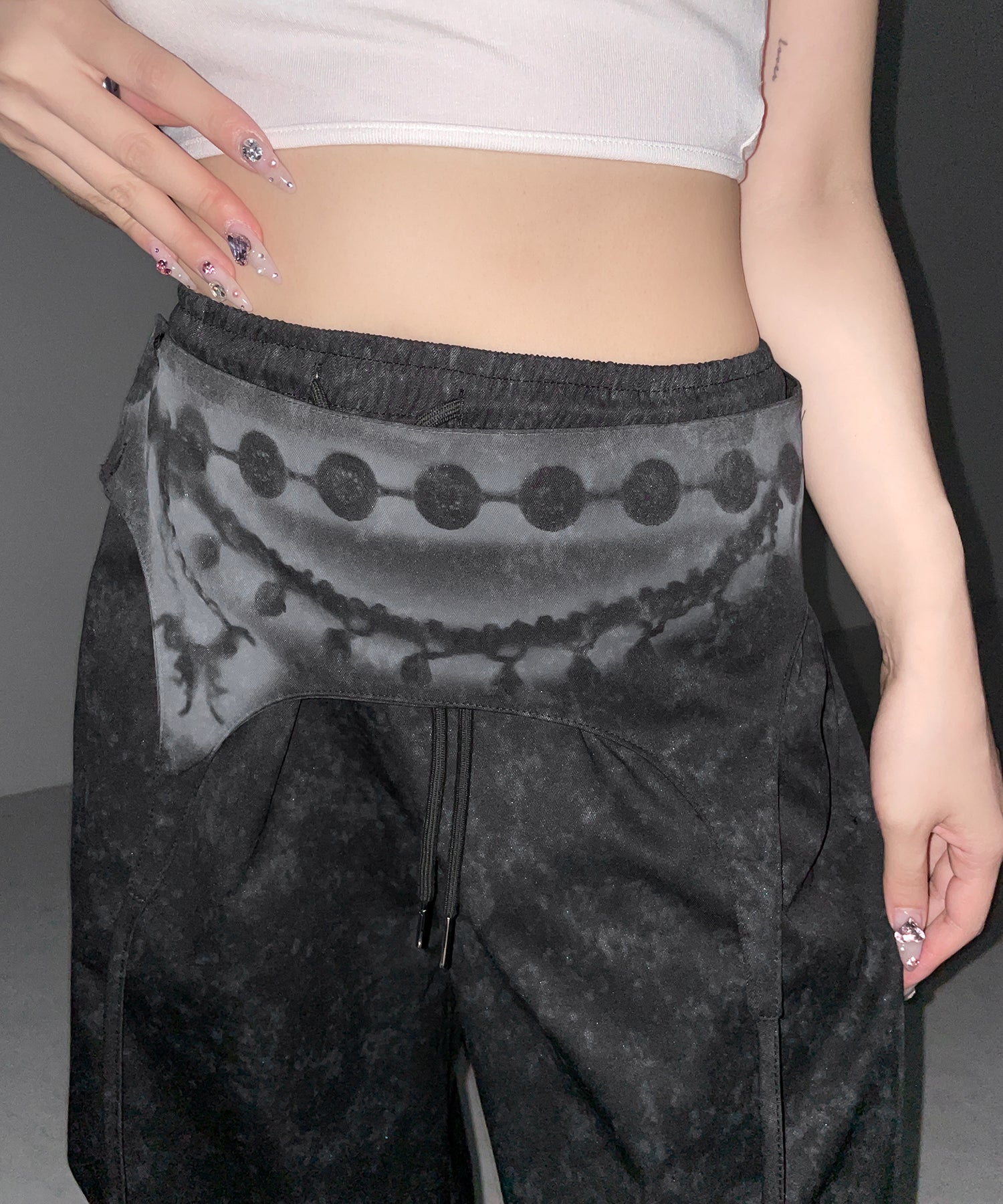 ガーターレイヤードヴィンテージタックワイドパンツ ／ garter layered vintage tack wide pants