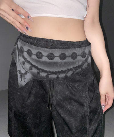 ガーターレイヤードヴィンテージタックワイドパンツ ／ garter layered vintage tack wide pants