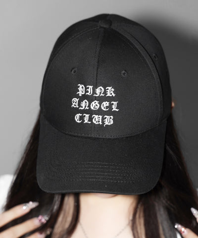 【 PINK ANGEL CLUB 】 GRUNGE LOGO embroidery CAP ／ グランジロゴ刺繍キャップ