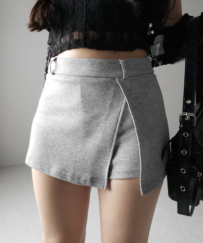 【 ２color 】レイヤードマイクロミニスカパン ／ layered micro mini skirt pants
