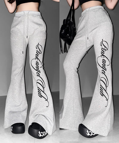 【 PINK ANGEL CLUB 】レタリングロゴスウェットフレアパンツ ／ PINK ANGEL CLUB lettering logo sweat flare pants