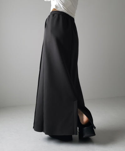 【 裏起毛 】バックスリット切替スウェットロングスカート