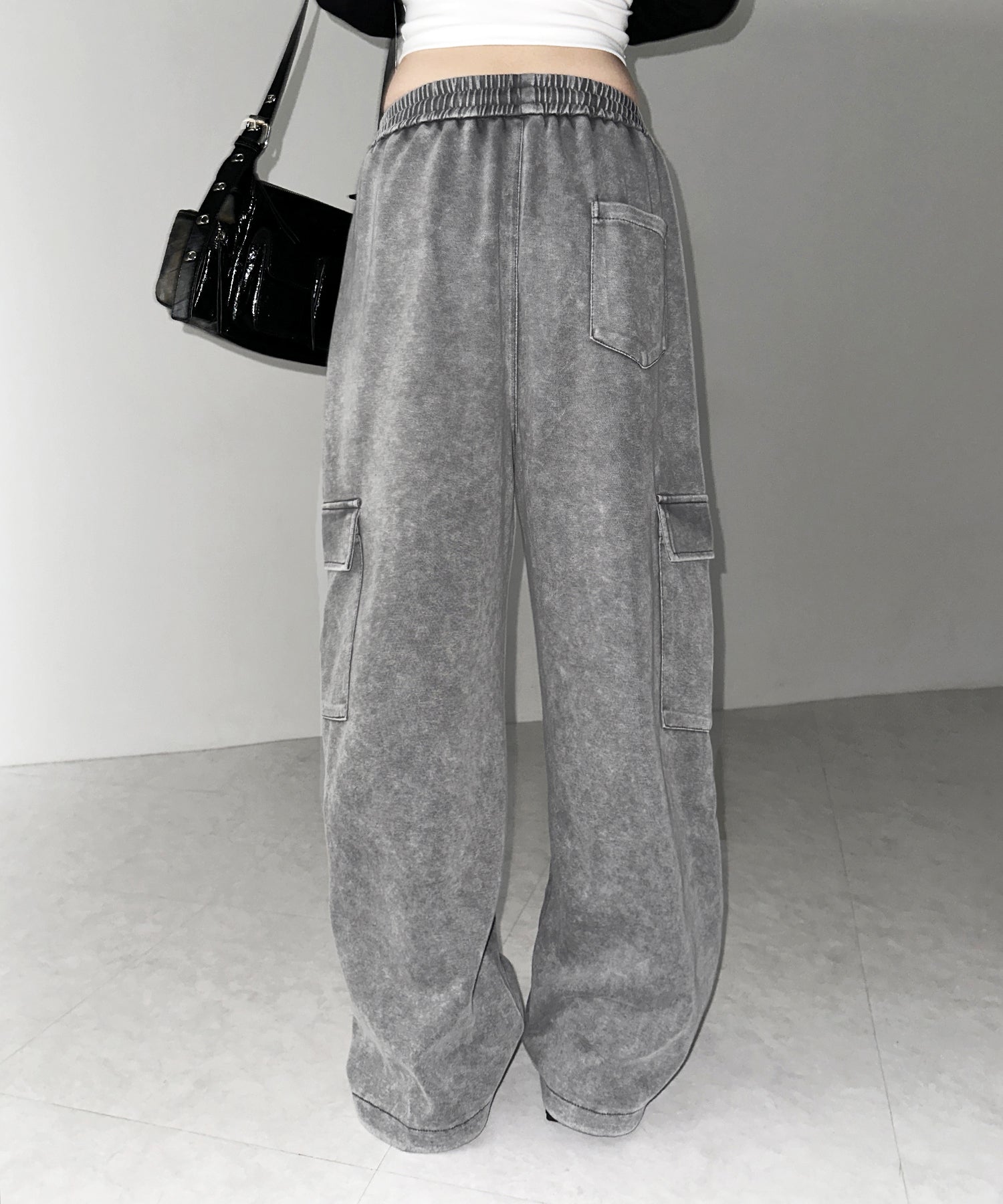 【 裾絞り可能２WAY 】ピグメントヴィンテージタックカーゴスウェットパンツ ／ pigment vintage tuck cargo sweatpants