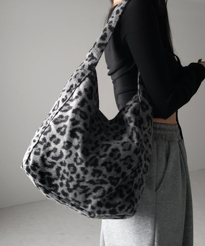 【 ２color 】レオパードワンハンドルショルダートートバッグ ／ leopard onehandle shoulder tote bag