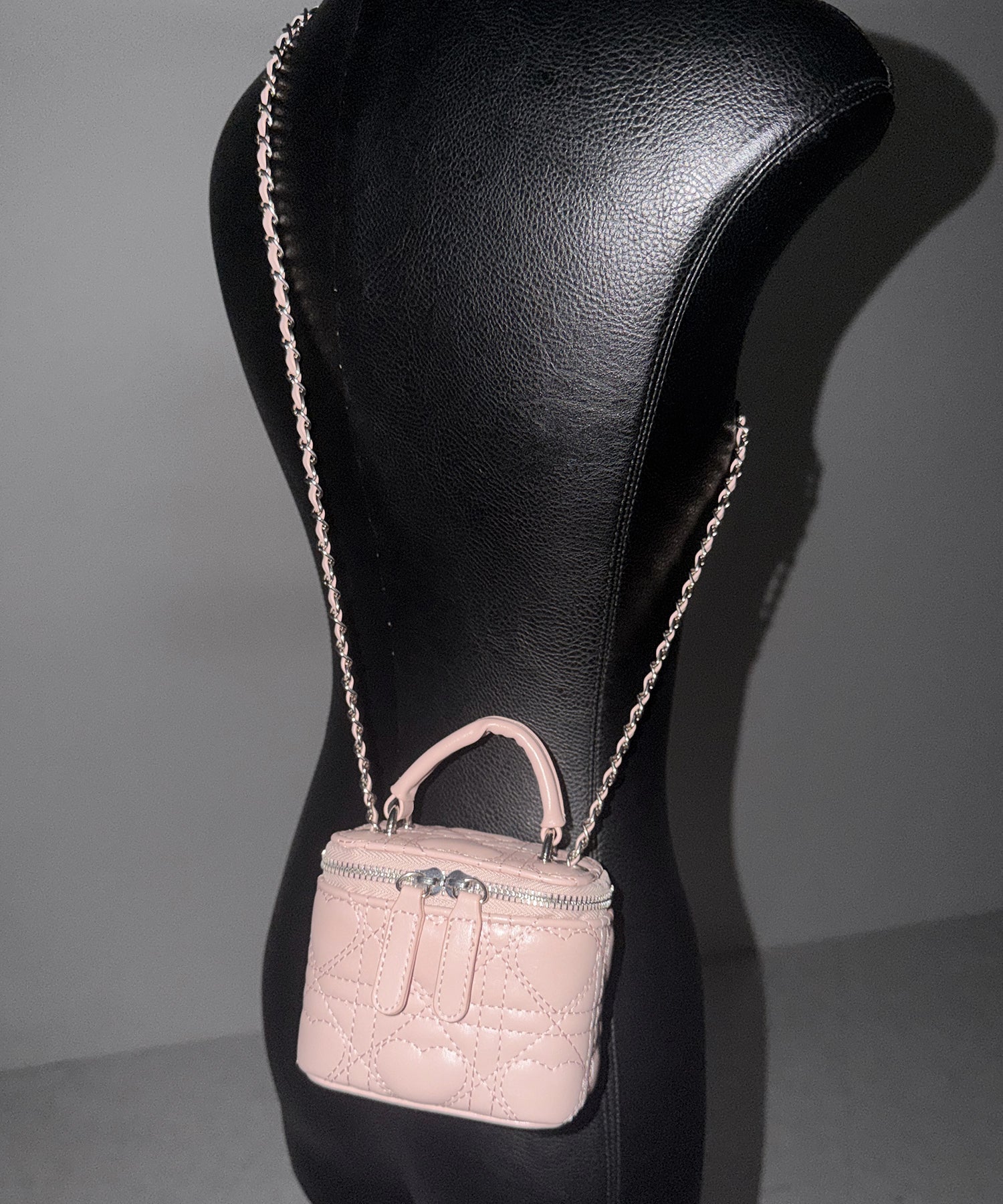ハートキルティングミニバニティバッグ / heart quilted mini vanity bag