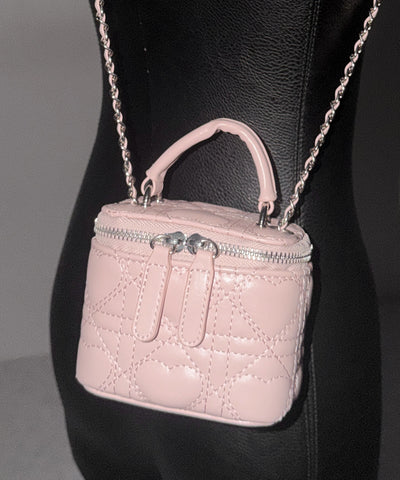 ハートキルティングミニバニティバッグ / heart quilted mini vanity bag