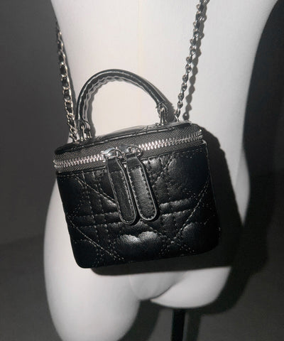 ハートキルティングミニバニティバッグ / heart quilted mini vanity bag