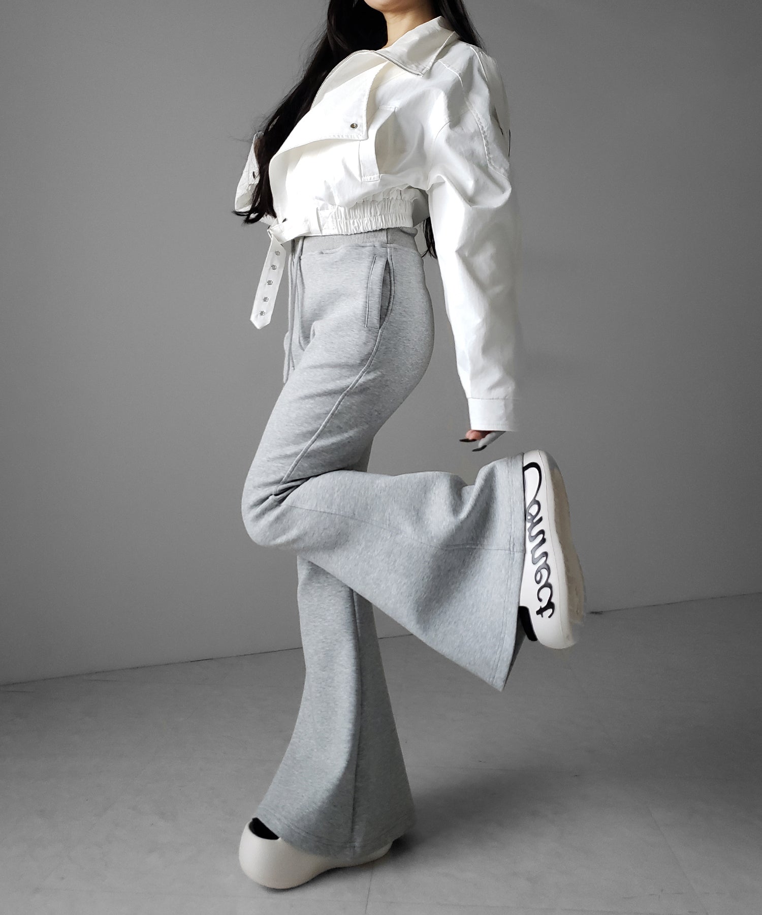 レタリングバックロゴスタンドカラーショートブルゾン ／ lettering back logo stand collar short blouson