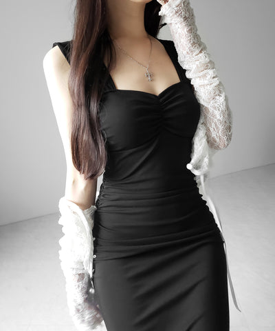 シャーリングロングタイトマーメイドキャミワンピ ／ shirring long tight mermaid cami onepiece