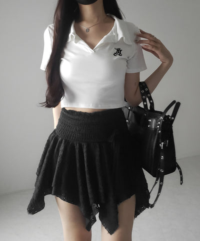 【 トップスとしても使える２WAY 】シャーリングリボンフリルビスチェミニスカート ／ shirring ribbon frill bustier mini skirt