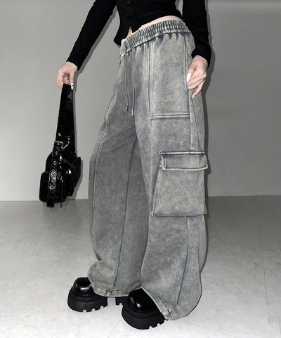 ピグメントヴィンテージヘビーワイドカーゴスウェットパンツ ／ pigment vintage heavy wide cargo sweatpants