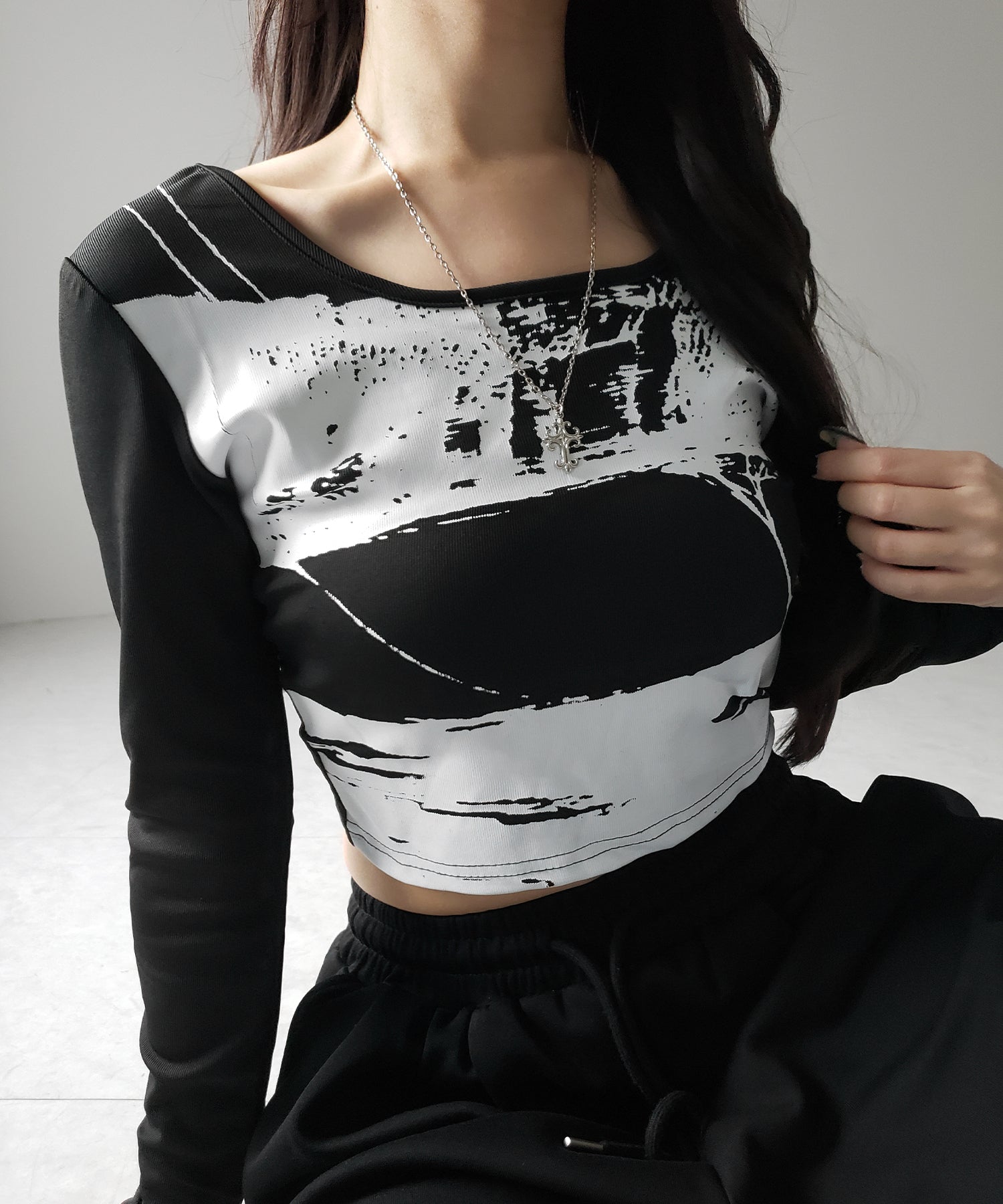 【 ２color 】ヴィンテージプリントショートリブＴシャツ ／ vintage print short lib t-shirt