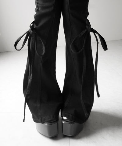 ストラップリボンヴィンテージストレッチフレアデニム ／ strap ribbon vintage stretch flare denim