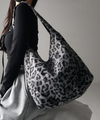 【 ２color 】レオパードワンハンドルショルダートートバッグ ／ leopard onehandle shoulder tote bag