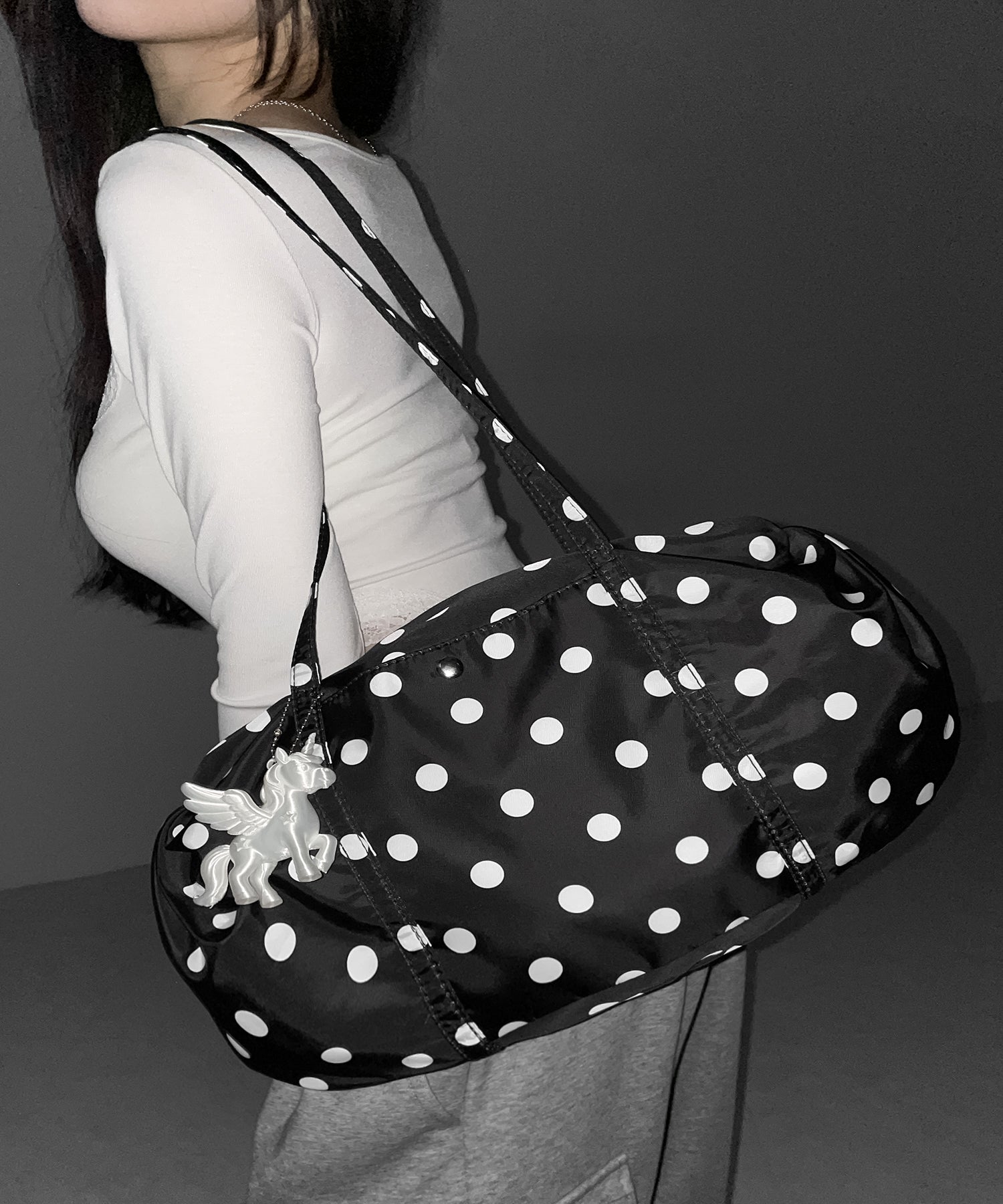 ドットミニボストンショルダーバッグ　／ Dot mini boston shoulder bag