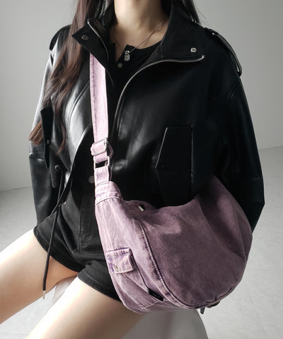 【 ２color 】ブラックタグヴィンテージデニムショルダーバッグ ／ black tag vintage denim shoulder bag