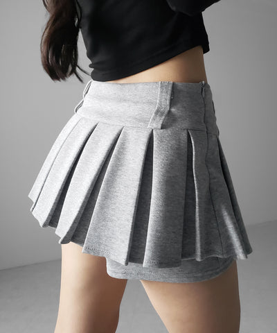 【 インパン裏地付 】プリーツスウェットマイクロミニスカパン ／ plests sweat micro mni skirt pants