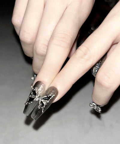 ビジューストーングリッターシアーネイルチップ ／ bijou stone glitter sheer nail tips