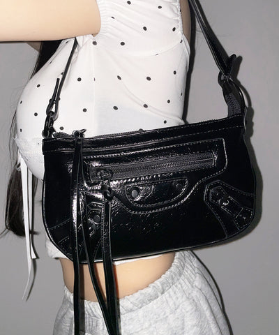 【 ショルダーストラップ付き２WAY 】ヴィンテージライクグランジミニハンドバッグ／ vintage like grunge mini hand bag