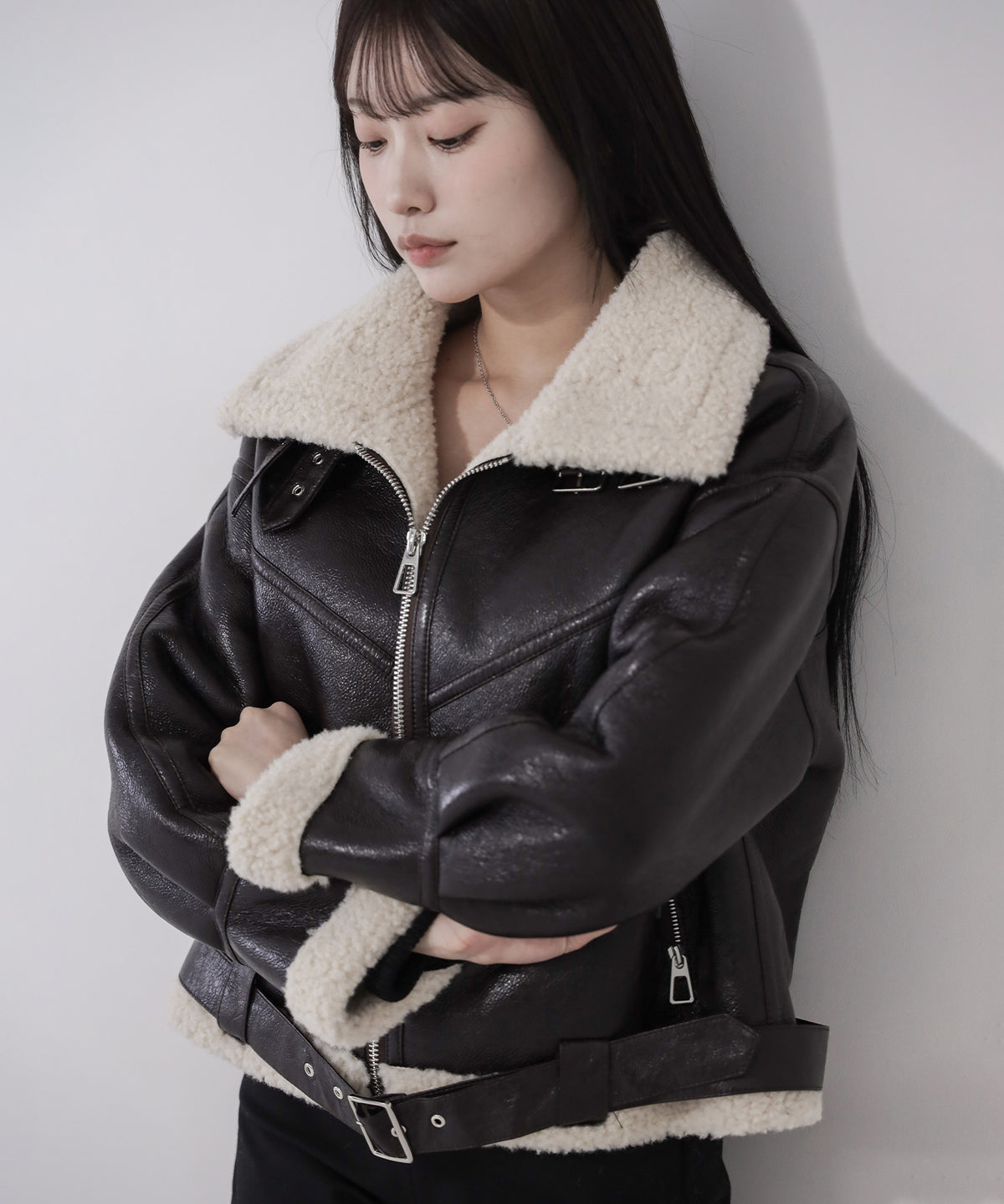 B-3ヴィンテージレザーボアムートンジャケット ／ B-3 vintage leather boa mouton jacket