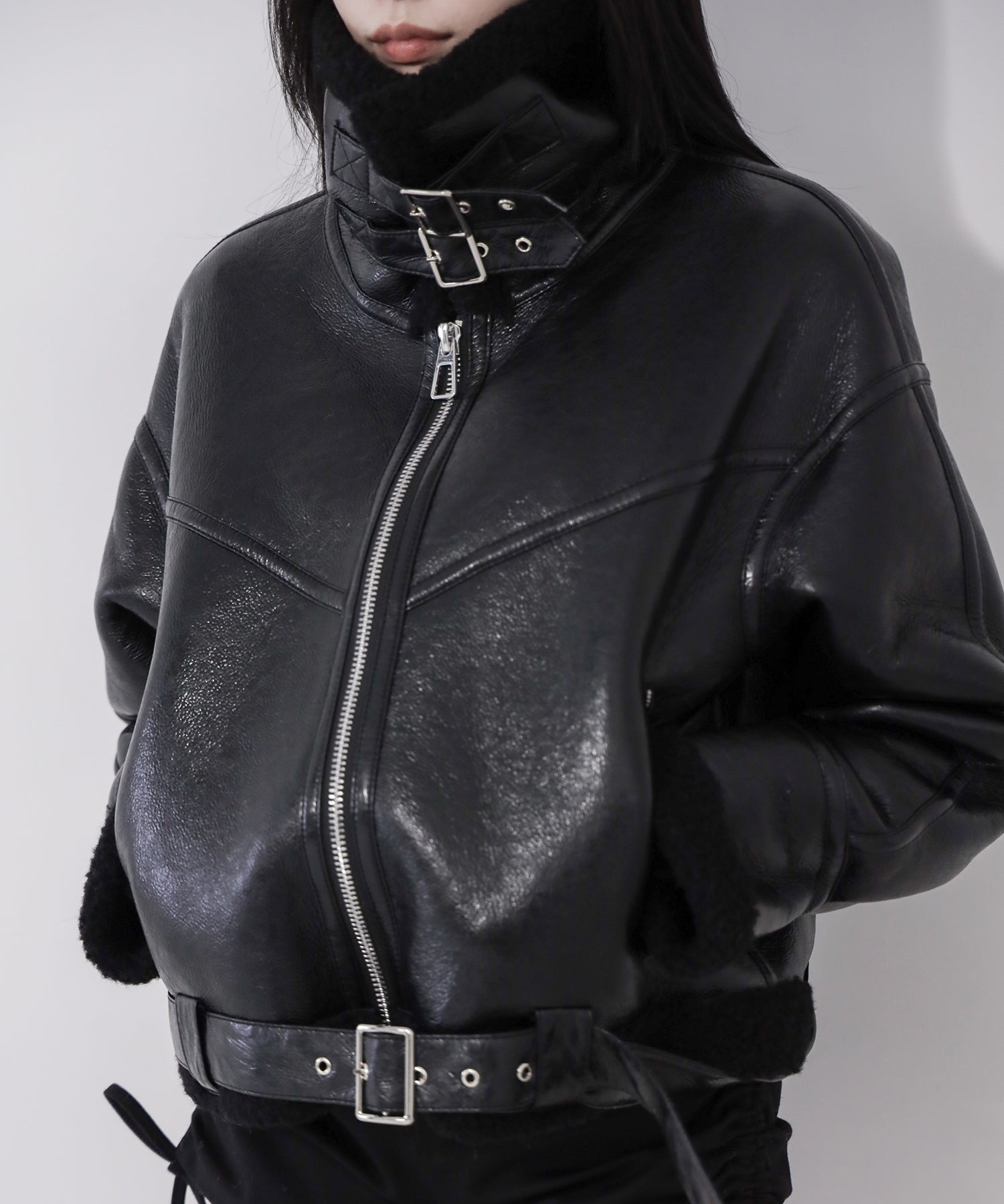 b3 b-3 ムートン　レザージャケット ボア襟付き B-3ヴィンテージレザーボアムートンジャケット ／ B-3 vintage leather