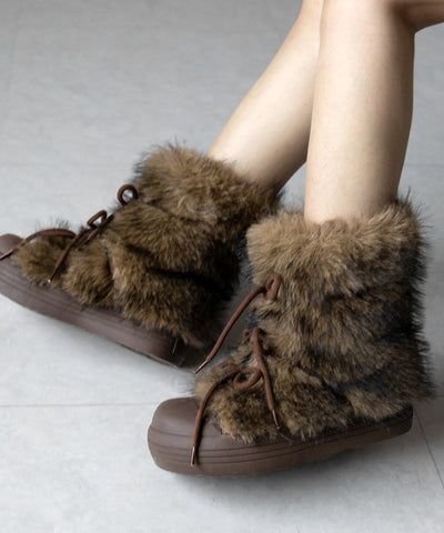 【 ２color 】ボリュームフェイクファーブーツ ／ volume fake fur boots