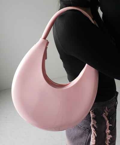 【 ２color 】 PVC ハーフムーンショルダーバッグ ／ PVC HALF MOON SHOULDER BAG