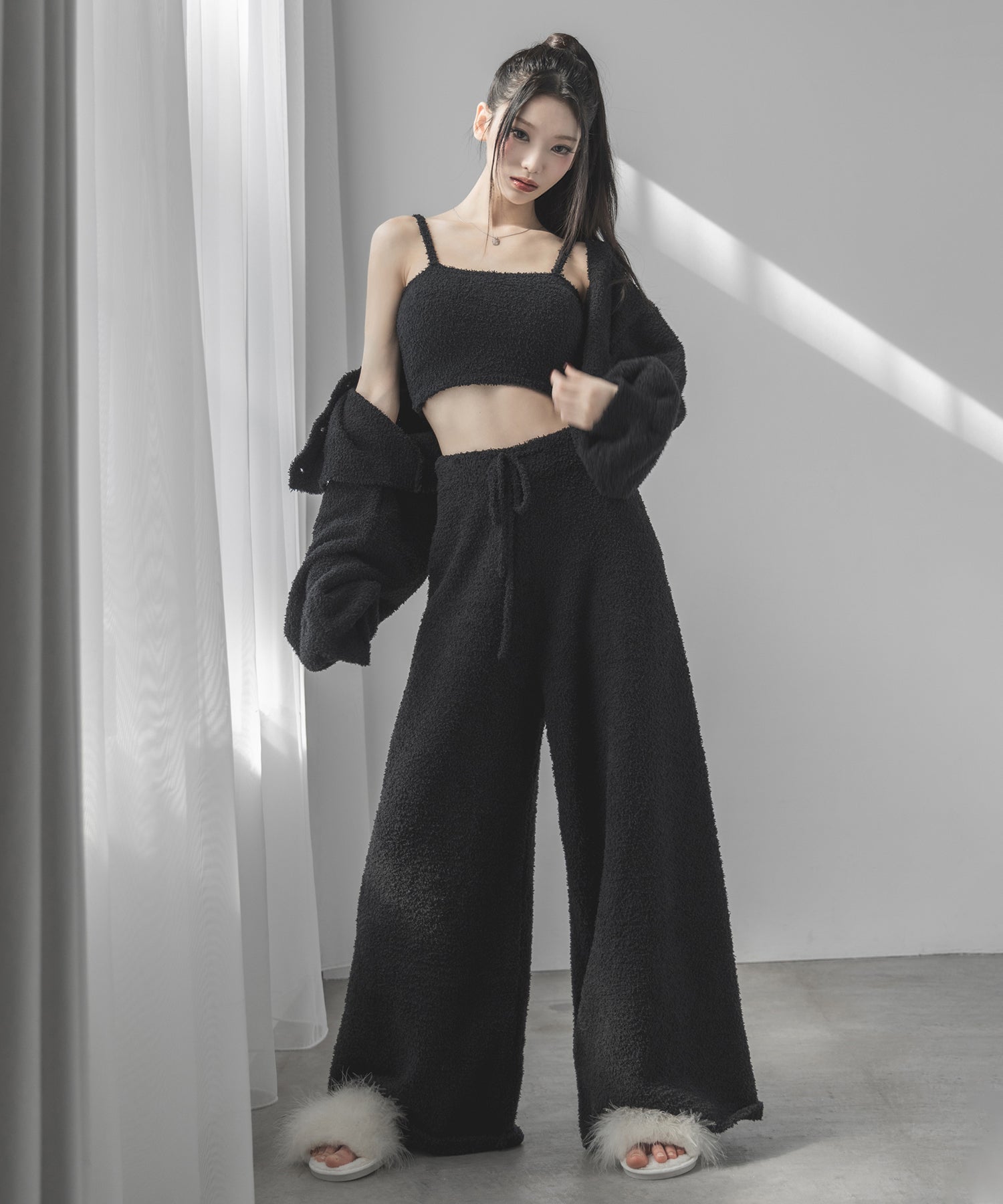 【セットアップ可能 】マシュマロタッチショートカーディガン ／ marshmallow touch short cardigan