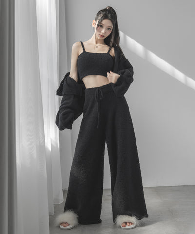 【セットアップ可能 】マシュマロタッチショートカーディガン ／ marshmallow touch short cardigan