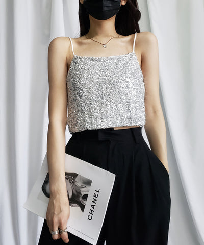 グリッタースパングルショートキャミソール ／ glitter spangle short camisole