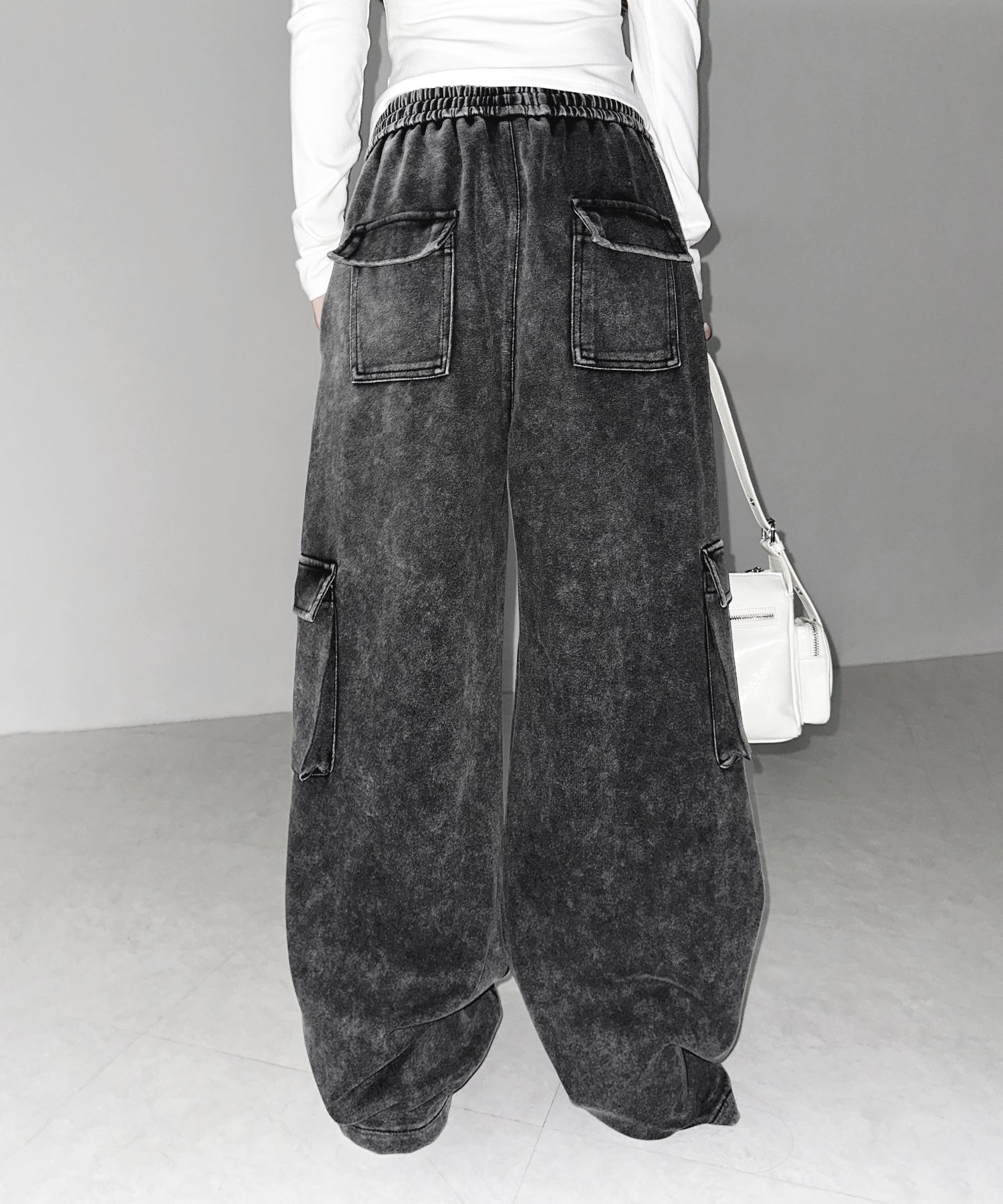 ピグメントヴィンテージヘビーワイドカーゴスウェットパンツ ／ pigment vintage heavy wide cargo sweatpants