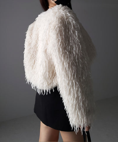 【 ４color 】ムードフェザーワイドスリーブショートカーディガン／ mood feather wide sleeve short cardigan