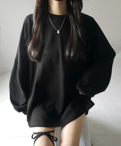 【 ３color 】ボリュームスリーブBIGスウェットロンＴ ／ big sweat long Tee