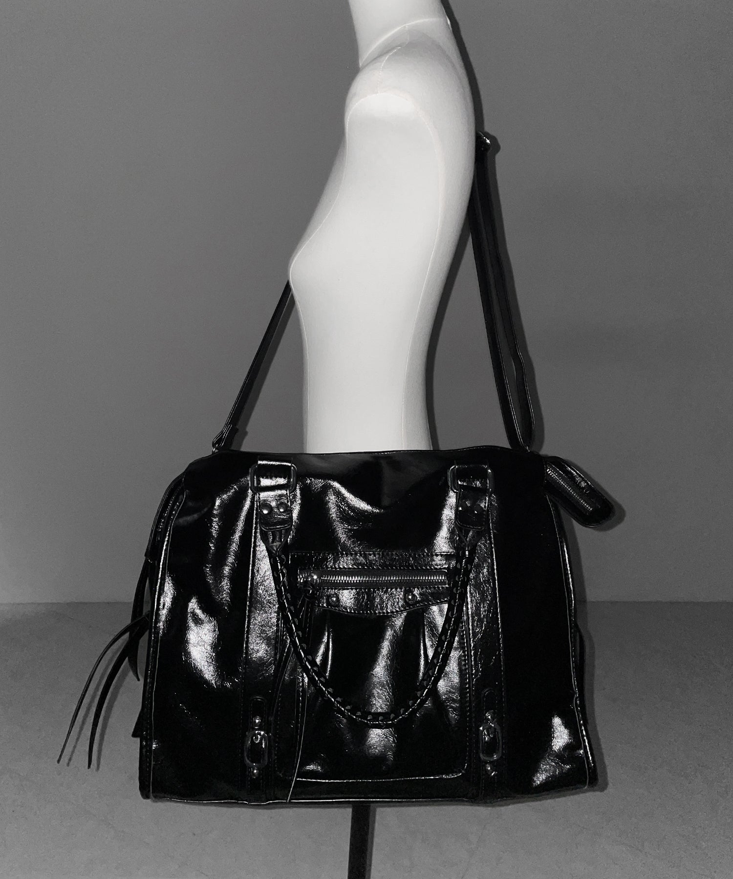 ヴィンテージフェイクレザーボストンエディターズバッグ ／ vintage fake leather boston editors bag