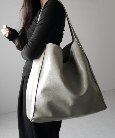 【 ２color ／ 大容量 】フェイクシボレザーワンハンドルショルダーバッグ ／ fake shibo leather onehandle shoulder bag