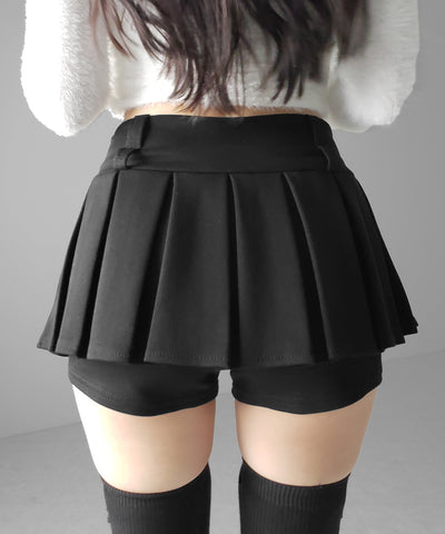 【 インパン裏地付 】プリーツスウェットマイクロミニスカパン ／ plests sweat micro mni skirt pants