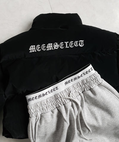 ウエストグランジロゴスウェットワイドパンツ ／ waist grunge logo sweat wide pants