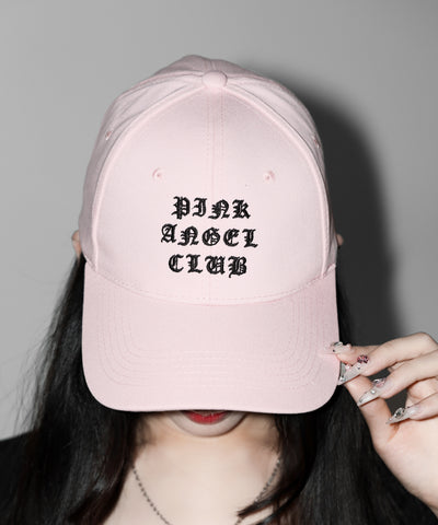 【 PINK ANGEL CLUB 】 GRUNGE LOGO embroidery CAP ／ グランジロゴ刺繍キャップ