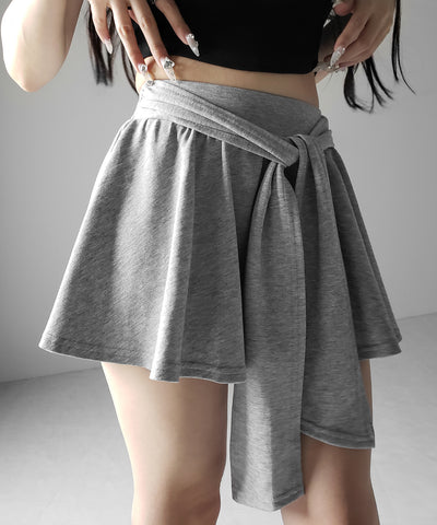 ラップレイヤードフレアミニスカパン ／ wrap layered flare mini skirt pants