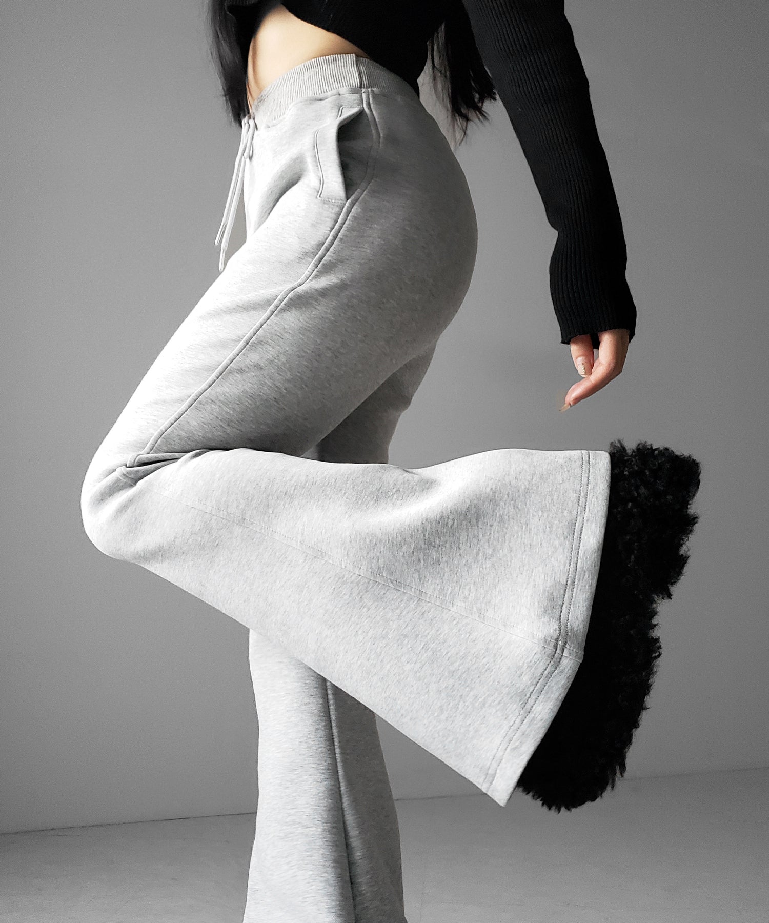 ハイウエストワンホンスウェットフレアパンツ ／ high waist wanghong sweat flare pants