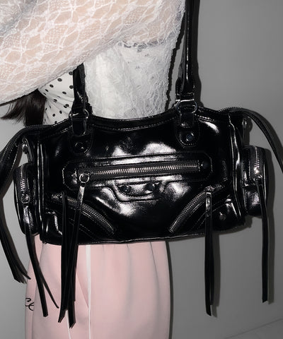 【 ショルダーストラップ付き２WAY 】ヴィンテージアウトポケットグランジボストンショルダーバッグ／ vintage out pocket grunge boston shoulder bag