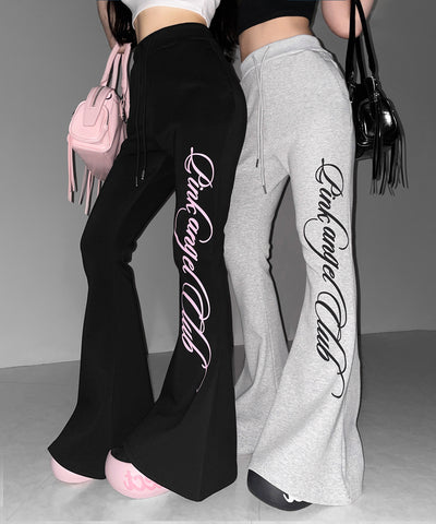 【 PINK ANGEL CLUB 】レタリングロゴスウェットフレアパンツ ／ PINK ANGEL CLUB lettering logo sweat flare pants