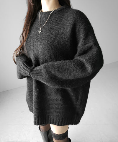 オーバーサイズフラッフィーニットプルオーバー ／ oversize fluffy knit pullover