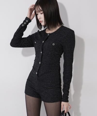 ブラックツイードレディミニオールインワン ／ black tweed lady mini allinone