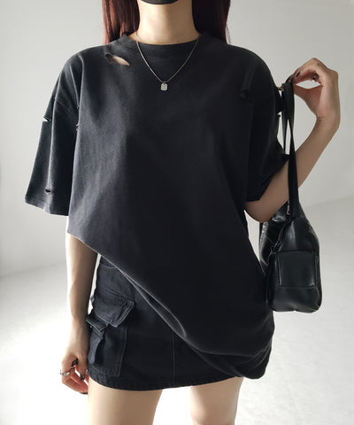 ピグメントダメージオーバーＴシャツ ／ pigment damage over T-shirts