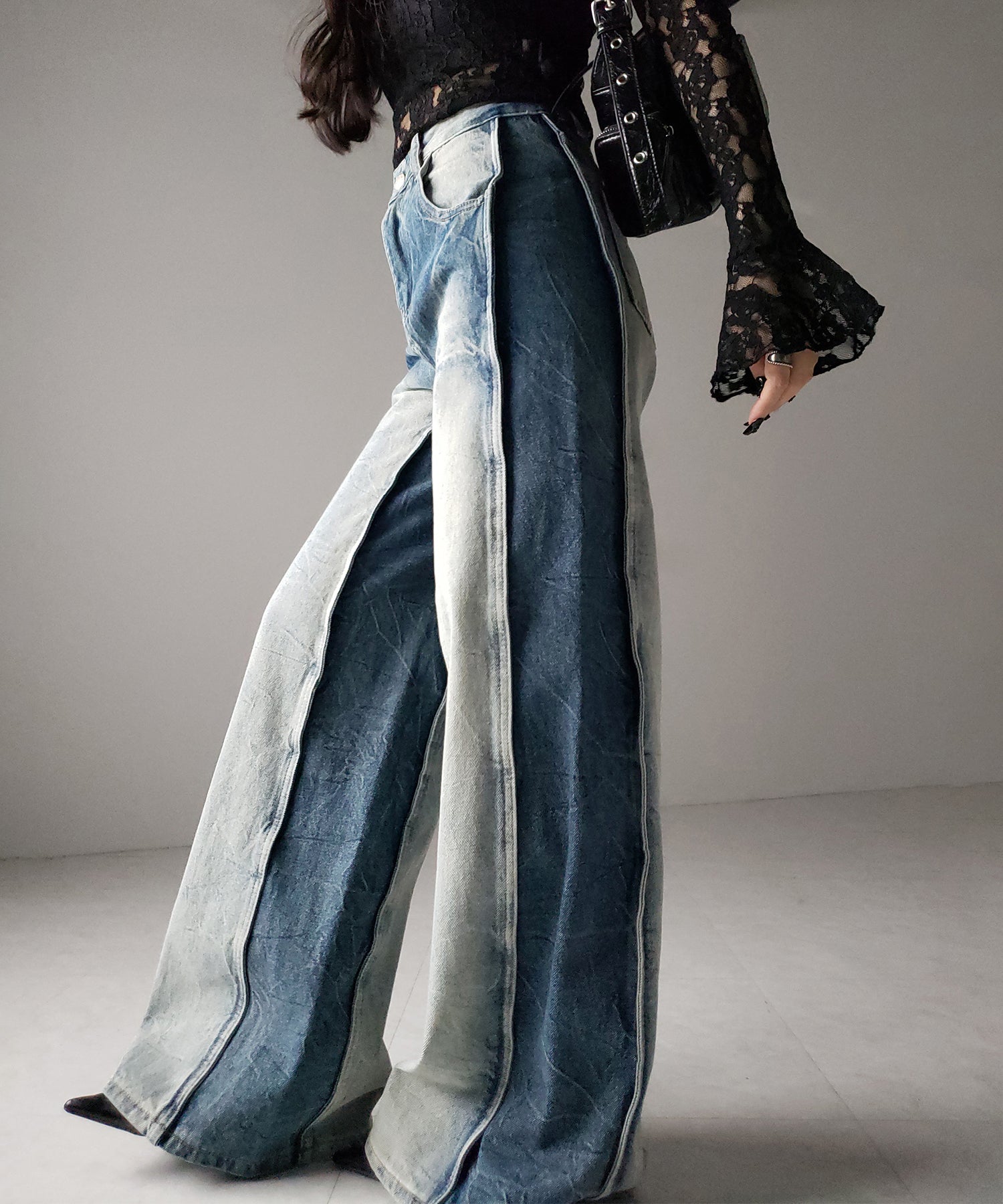 【 ４size 】ヴィンテージライクサイドタックストレートデニム ／vintage like side tuck straight denim