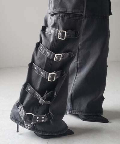 【 ４size 】ヴィンテージサイドベルテッドカーゴデニム ／ vintage side belted cargo denim