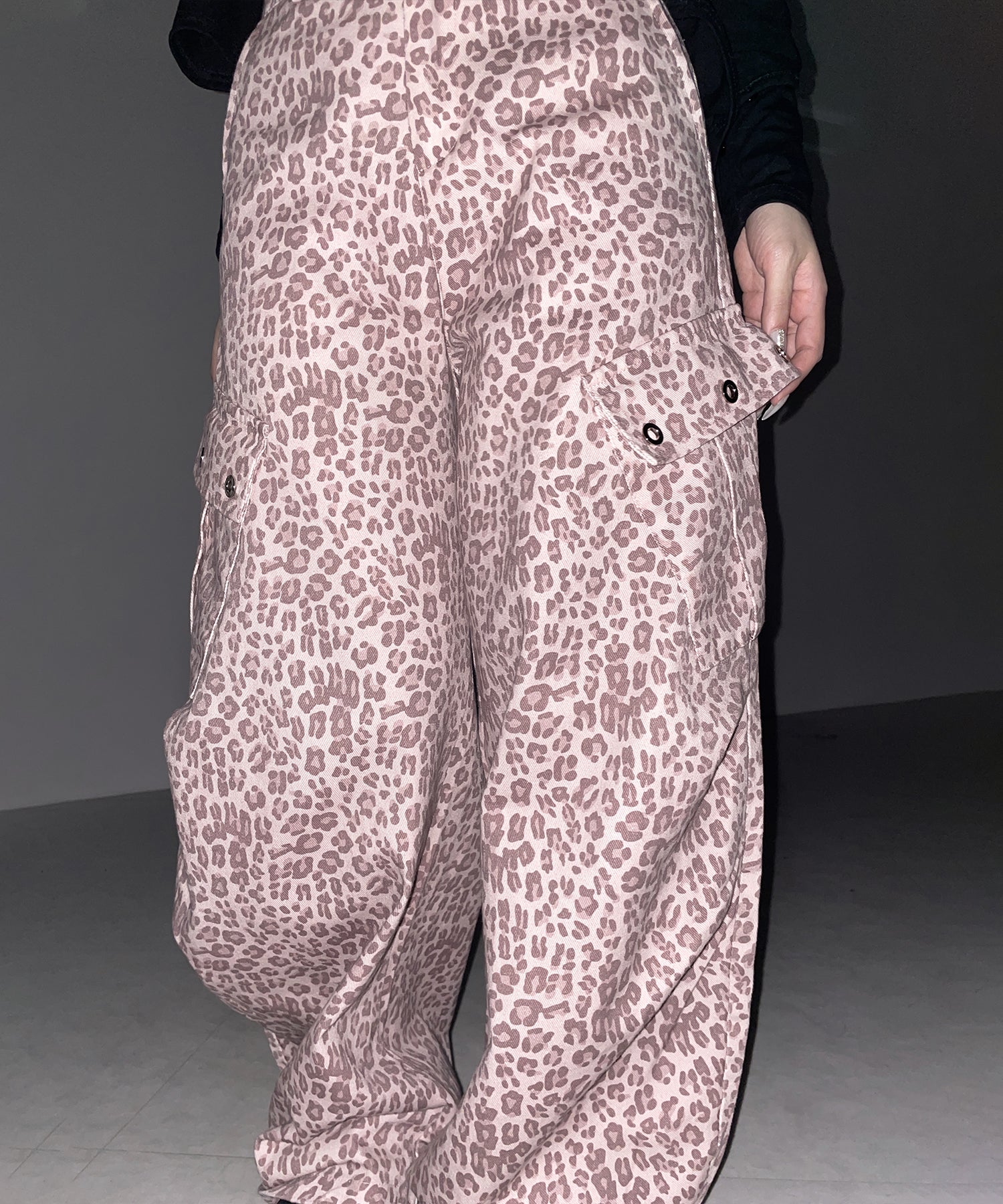 sacai レオパード パンツ サイドプリーツ