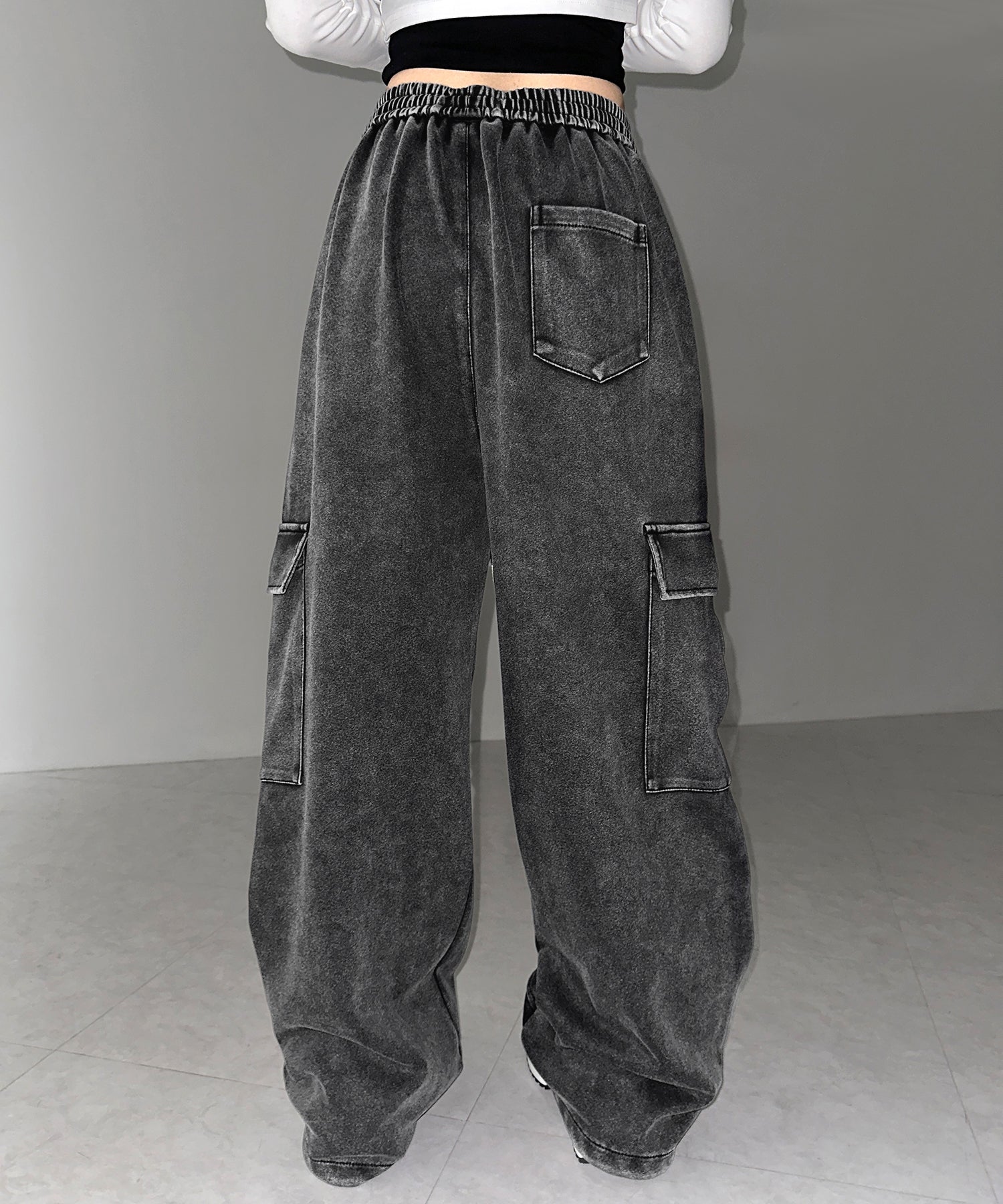 【 裾絞り可能２WAY 】ピグメントヴィンテージタックカーゴスウェットパンツ ／ pigment vintage tuck cargo sweatpants